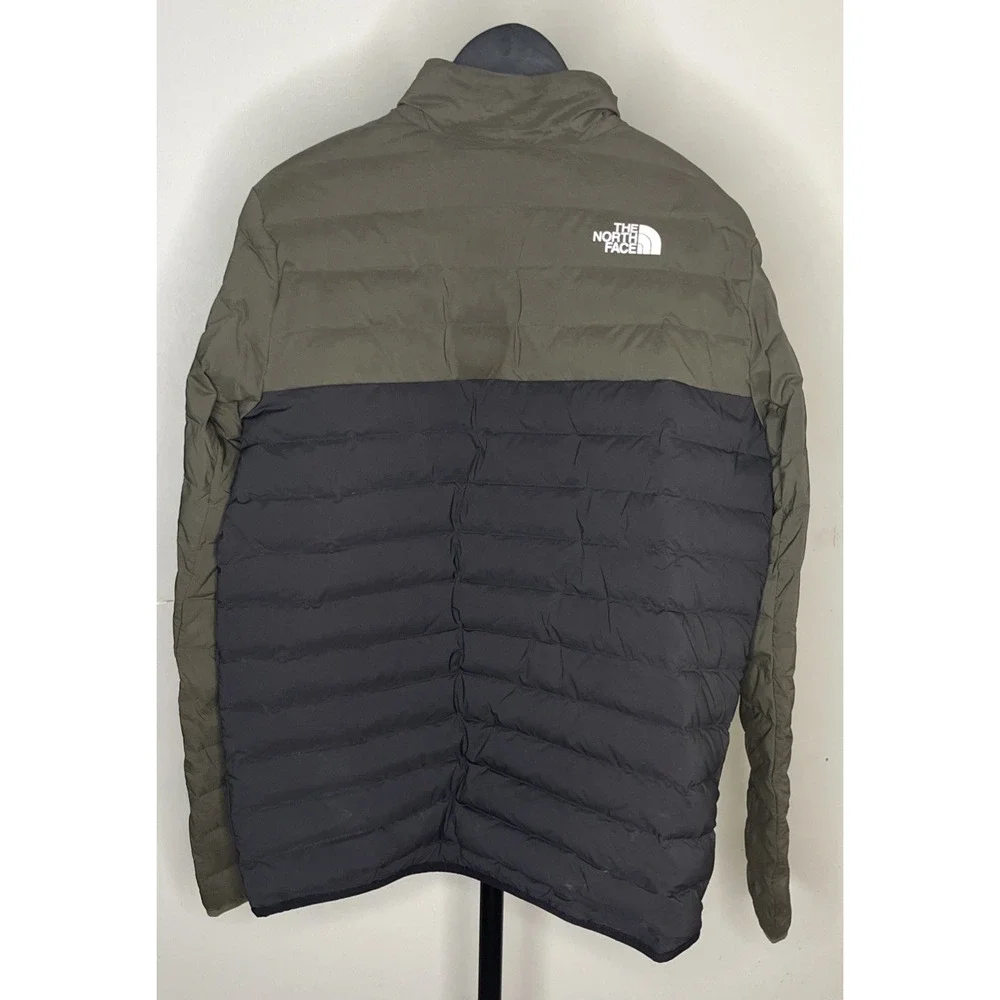 The North Face Boys XXL Belleview Stretch Down Jacket Green Black Puffer Coat 18